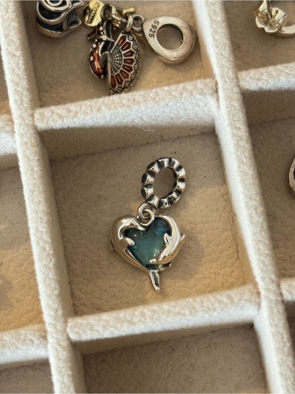 Pandora dolphin heart charm